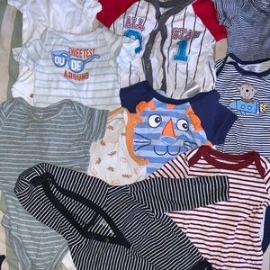 0-6m baby boy onesie bundle